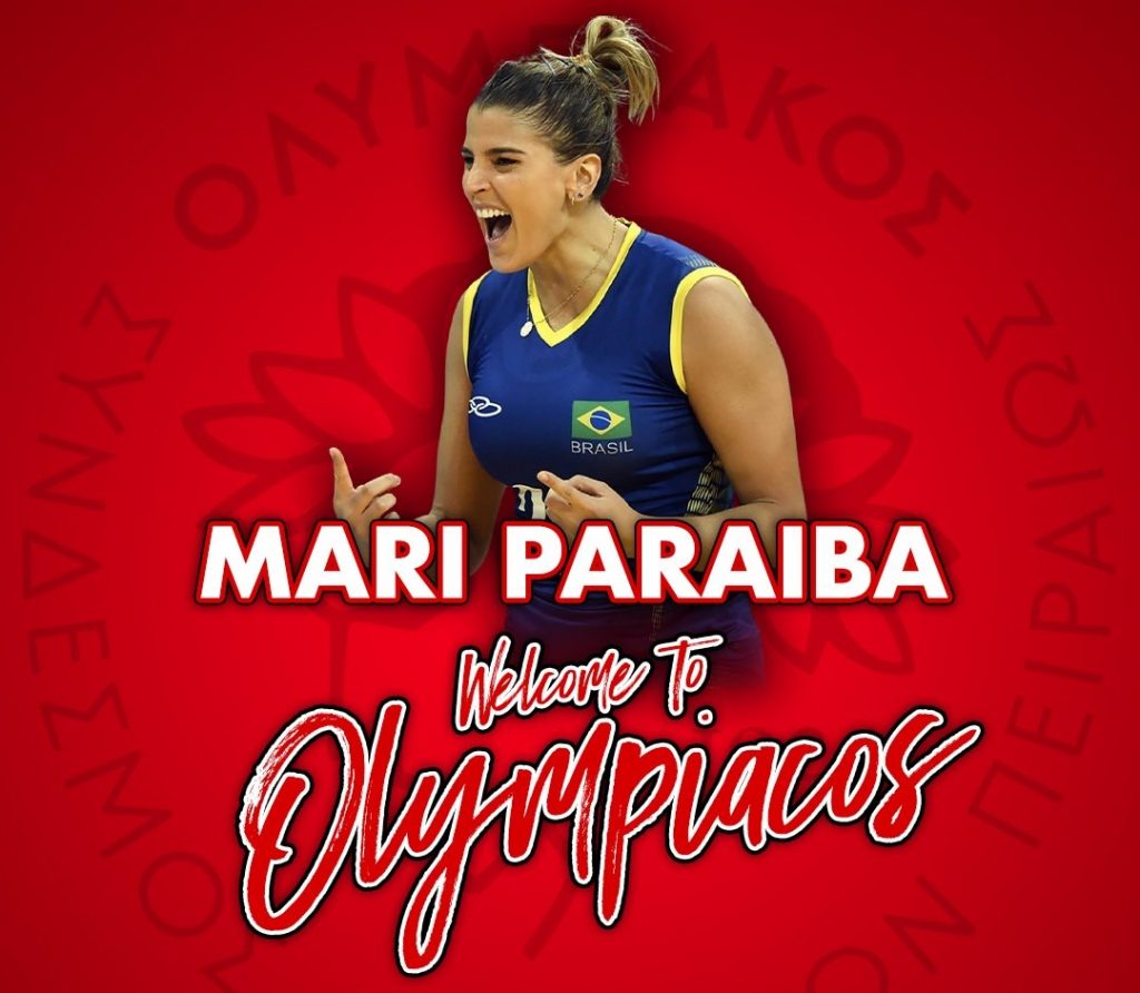 Capa da notícia - Mercado: Olympiacos contrata Mari Paraíba